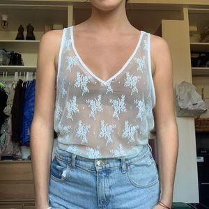 Mesh Embroidered Tank Top